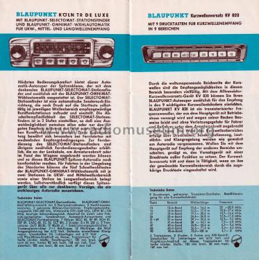 Blaupunkt Autoradio Prospekt 1963; Blaupunkt Ideal, (ID = 3088222) Paper