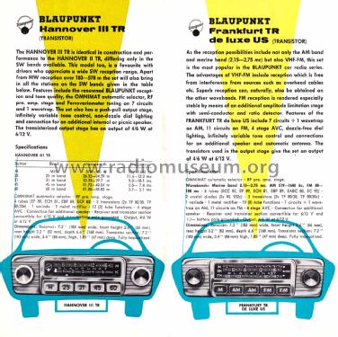 Blaupunkt Autoradio Sammelprospekt Übersee 1/62; Blaupunkt Ideal, (ID = 2883949) Paper