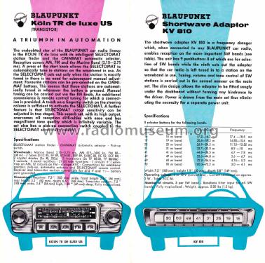 Blaupunkt Autoradio Sammelprospekt Übersee 1/62; Blaupunkt Ideal, (ID = 2883950) Paper