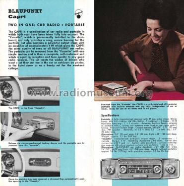 Blaupunkt Autoradio Sammelprospekt Übersee 1/62; Blaupunkt Ideal, (ID = 2883951) Paper