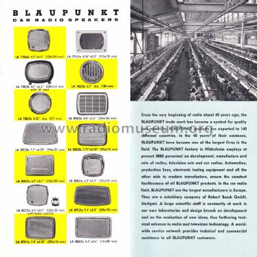 Blaupunkt Autoradio Sammelprospekt Übersee 1/62; Blaupunkt Ideal, (ID = 2883953) Paper