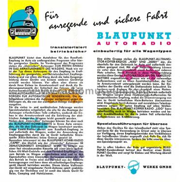 Blaupunkt Autoradio Sammelprospekt Inland 3/62; Blaupunkt Ideal, (ID = 3089365) Paper