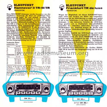 Blaupunkt Autoradio Sammelprospekt Inland 3/62; Blaupunkt Ideal, (ID = 3089368) Paper