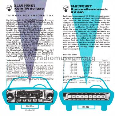 Blaupunkt Autoradio Sammelprospekt Inland 3/62; Blaupunkt Ideal, (ID = 3089369) Paper