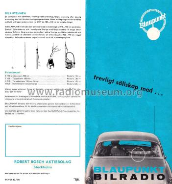 Blaupunkt Bilradio Prospekt Schweden 1/63; Blaupunkt Ideal, (ID = 2883978) Paper