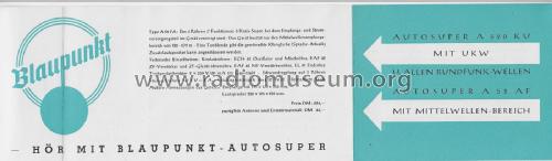 Blaupunkt Harmonisch abgestimmt im Taunus 12 M von Ford , Prospekt ; Blaupunkt Ideal, (ID = 2789757) Paper