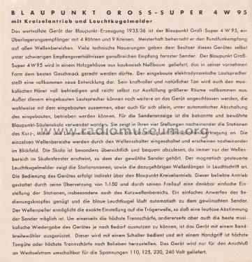 Blaupunkt Radio Prospekt 1935/36; Blaupunkt Ideal, (ID = 3067352) Paper