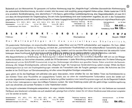 Blaupunkt Radio Prospekt 1938/39; Blaupunkt Ideal, (ID = 3089885) Paper