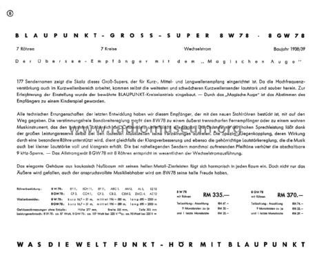 Blaupunkt Radio Prospekt 1938/39; Blaupunkt Ideal, (ID = 3089889) Paper