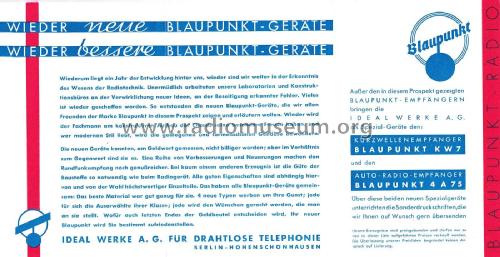 Blaupunkt Radiogeräte 1935 - 1936 ; Blaupunkt Ideal, (ID = 3088841) Paper