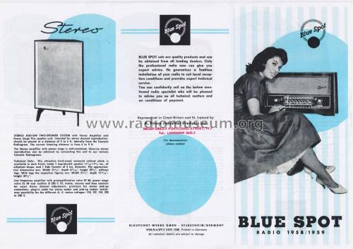 Blue Spot Brochure Radio 1958/1959; Blaupunkt Ideal, (ID = 2885081) Paper