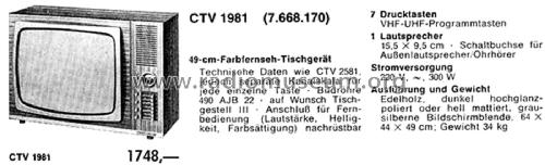 CTV1981 7.668.170; Blaupunkt Ideal, (ID = 2944572) Television