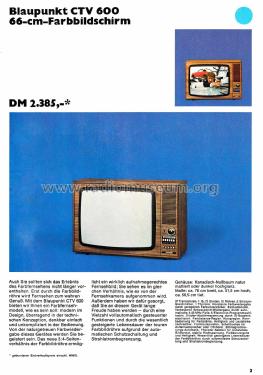 CTV 600 7.660.320 / 321; Blaupunkt Ideal, (ID = 2525589) Television