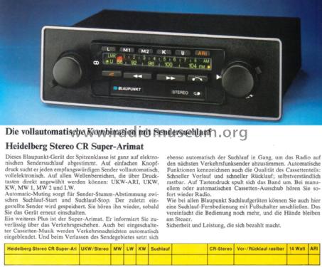 Heidelberg Stereo CR Super-Arimat 7.636.953.010/070; Blaupunkt Ideal, (ID = 2080442) Car Radio