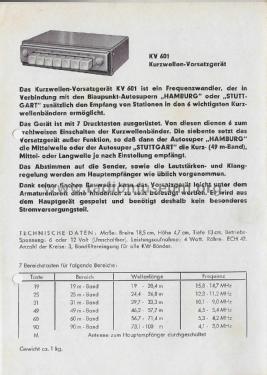 Kurzwellen-Vorsatzgerät KV601; Blaupunkt Ideal, (ID = 3073298) Converter