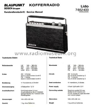 Lido 7.652.400; Blaupunkt Ideal, (ID = 2671380) Radio