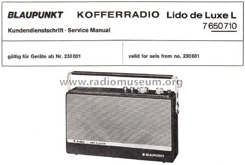 Lido de Luxe L 7.650.710; Blaupunkt Ideal, (ID = 2671014) Radio