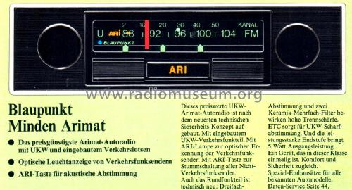 Minden-Arimat 7.636.315.010; Blaupunkt Ideal, (ID = 2555280) Car Radio