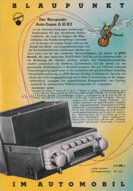 Mit Blaupunkt Autoradio auf Reise und Urlaub Prospekt 1953; Blaupunkt Ideal, (ID = 3083314) Paper