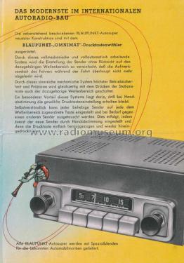 Mit Blaupunkt Autoradio auf Reise und Urlaub Prospekt 1953; Blaupunkt Ideal, (ID = 3083318) Paper