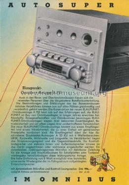 Mit Blaupunkt Autoradio auf Reise und Urlaub Prospekt 1953; Blaupunkt Ideal, (ID = 3083319) Paper