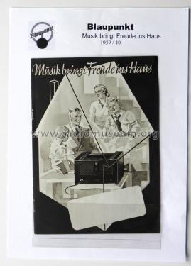 Musik bringt Freude in Haus Prospekt 1939/40; Blaupunkt Ideal, (ID = 3084641) Paper