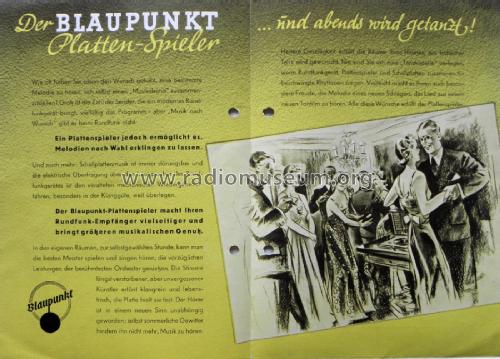 Musik nach Wunsch Der Blaupunkt Platten-Spieler ....und Abends wird getanzt; Blaupunkt Ideal, (ID = 3072508) Paper