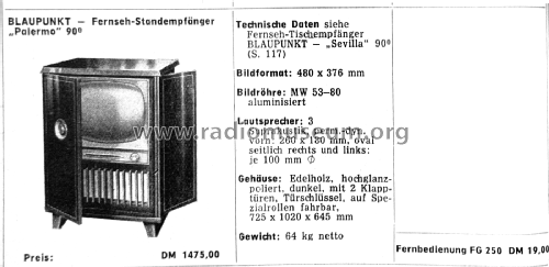 Palermo 90° 7361; Blaupunkt Ideal, (ID = 3086339) Television