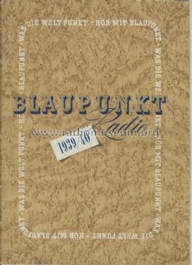 Blaupunkt Radio 1939/40 , Prospekt ; Blaupunkt Ideal, (ID = 2788582) Paper