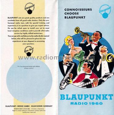 Prospekt Radio 1960 Export ; Blaupunkt Ideal, (ID = 2693778) Paper