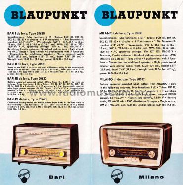 Prospekt Radio 1960 Export ; Blaupunkt Ideal, (ID = 2693781) Paper