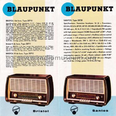 Prospekt Radio 1960 Export ; Blaupunkt Ideal, (ID = 2693782) Paper