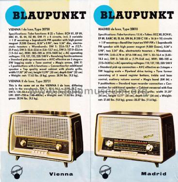 Prospekt Radio 1960 Export ; Blaupunkt Ideal, (ID = 2693804) Paper