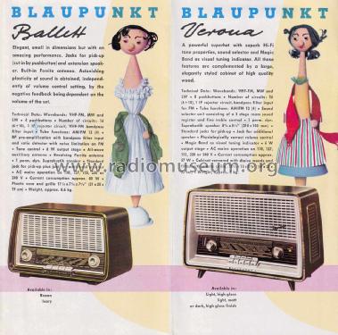 Radios 1959/60 Prospekt, Sprache: Englisch; Blaupunkt Ideal, (ID = 2965362) Paper