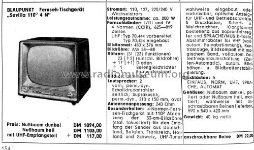 Sevilla 110° 4N 70444; Blaupunkt Ideal, (ID = 2520743) Television