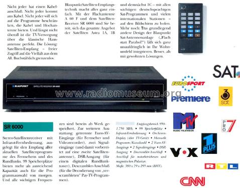 Stereo-Satellitenreceiver SR 6000; Blaupunkt Ideal, (ID = 2423684) DIG/SAT