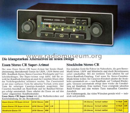 Stockholm Stereo CR 7.638.924; Blaupunkt Ideal, (ID = 2079654) Car Radio