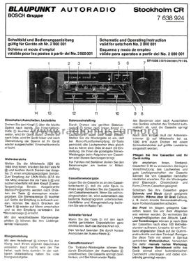 Stockholm Stereo CR 7.638.924; Blaupunkt Ideal, (ID = 2701575) Car Radio