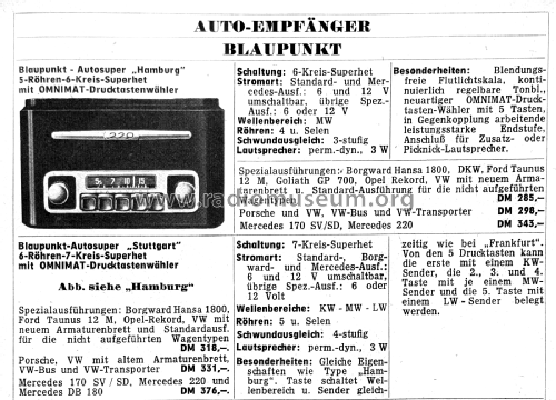 Stuttgart ; Blaupunkt Ideal, (ID = 3057199) Autoradio