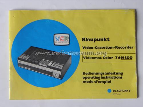 VCR-Bildbandgerät Videomat Color 7619300; Blaupunkt Ideal, (ID = 3058288) R-Player