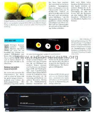 Video Cassette Recorder RTV-830 HiFi; Blaupunkt Ideal, (ID = 2851517) R-Player