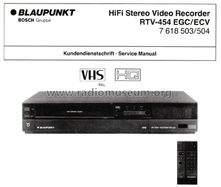 Video Recorder RTV-454; Blaupunkt Ideal, (ID = 2851445) R-Player