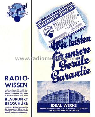 Was die Welt funkt hör mit Blaupunkt Prospekt 1931; Blaupunkt Ideal, (ID = 3087849) Paper