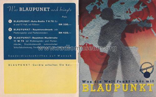 Was die Welt funkt hör mit Blaupunkt Prospekt 1938/39; Blaupunkt Ideal, (ID = 3088833) Paper