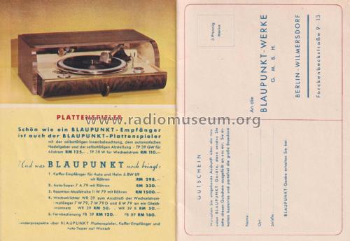 Was die Welt funkt - hör mit Blaupunkt Prospekt 1939/40; Blaupunkt Ideal, (ID = 3089344) Paper