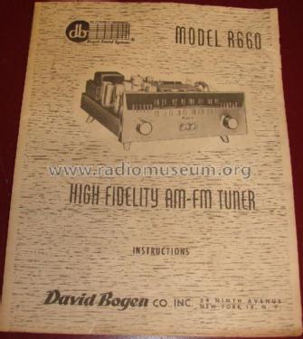 FM-AM Tuner R660; Bogen -Presto, David (ID = 2036306) Radio