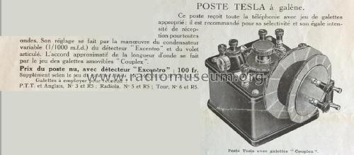 Récepteur à galène Tesla; Bonnefont, A. (ID = 2456206) Detektor