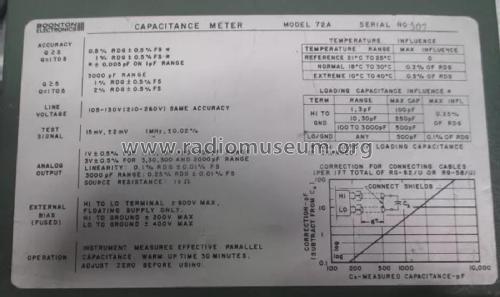 Capacitance Meter 72A; Boonton Electronics (ID = 3066154) Equipment