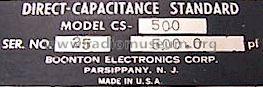 Direct-Capacitance Standard CS-500; Boonton Electronics (ID = 532676) Equipment