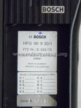 Handfunkgerät HFG 161 X 20/1; Bosch; Deutschland (ID = 1136935) Commercial TRX